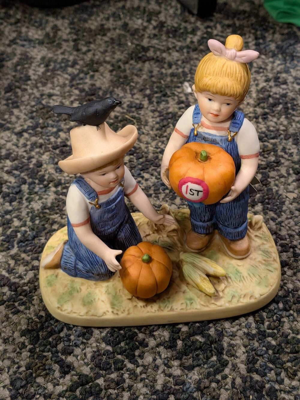 Denim Days by Home Interiors & Gifts Figurine #1531 The Prize Pumpkin
